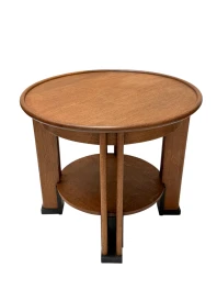 Art Deco Coffee Table by Jan Brunott, Solid Oak, Dutch Design, 1920s
